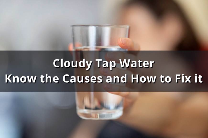 glass of cloudy tap water for drinking